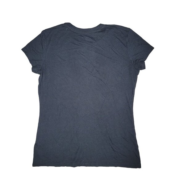 True Religion Black Graphic Tee With Yellow Horseshoe Logo Women's Medium - Picture 2 of 4